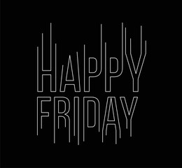 Happy Friday Calligraphic 3d Style Text shopping poster vector illustration Design.