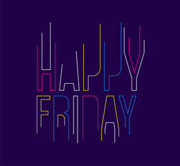 Happy Friday Calligraphic 3d Style Text shopping poster vector illustration Design.