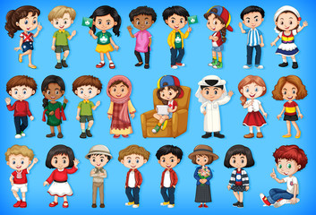 Large set of children doing different activities