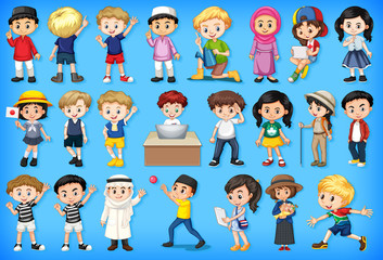 Large set of children doing different activities