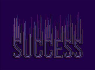 Success Calligraphic 3d Style Text shopping poster vector illustration Design.