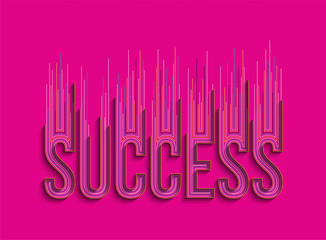 Success Calligraphic 3d Style Text shopping poster vector illustration Design.