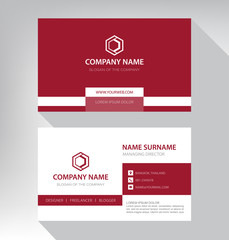 Modern. vector business card template. design red and white color