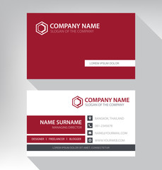 Modern. vector business card template. design red black white