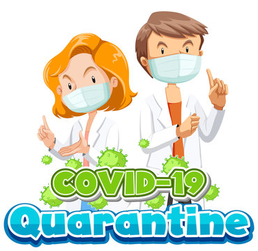 Coronavirus poster design with two doctors