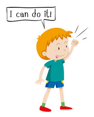 English phrase with people in actions on white background