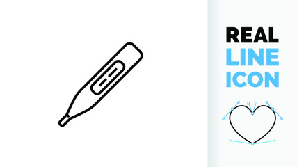 Editable line icon of a thermometer, part of a huge set of editable line icons!