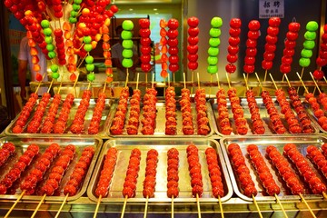 fresh fruit and vegetables in supermarket