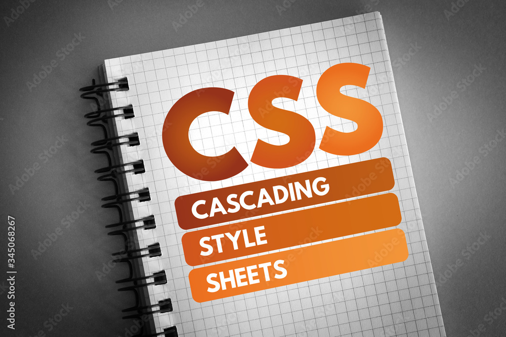 Poster css - cascading style sheets acronym, technology concept on blackboard