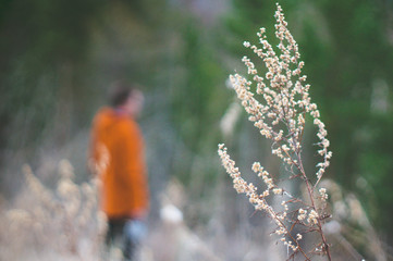 young man in the forest