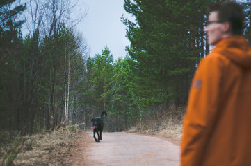 young man in the forest