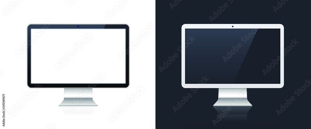 Poster technological gadgets on black and white background . isolated vector elements
