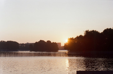 sunrise over the lake