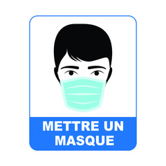 Wear a mask sign in French language