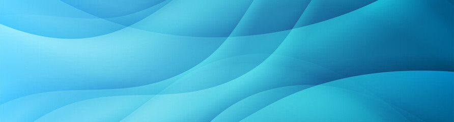 Abstract shiny light blue smooth waves banner design. Vector wavy header background