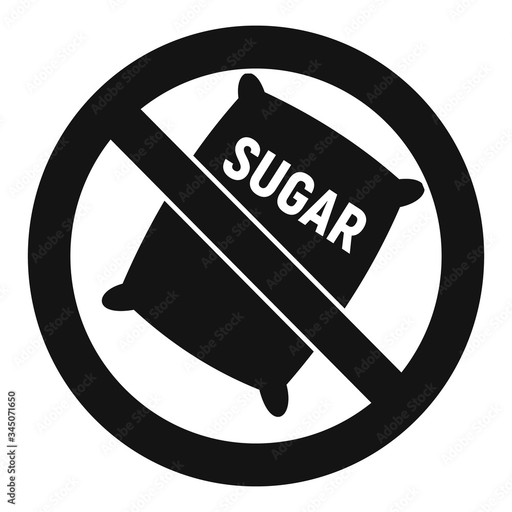 Poster no sugar sack icon. simple illustration of no sugar sack vector icon for web design isolated on whit