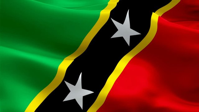 Saint Kitts&nbsp;and Nevis flag Motion Loop video waving in wind. Realistic Saint Kitts&nbsp;and Nevis Flag background. Saint Kitts&nbsp;and Nevis Flag Looping Closeup 1080p Full HD 1920X1080 footage. Saint Kitts&nbsp;an