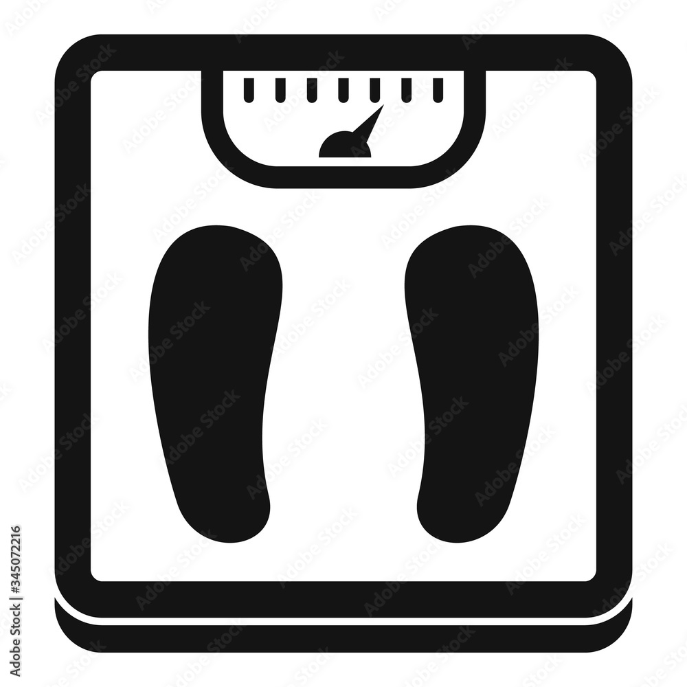 Poster man scales icon. simple illustration of man scales vector icon for web design isolated on white back