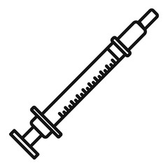 Insulin syringe icon. Outline insulin syringe vector icon for web design isolated on white background