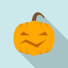 Carving pumpkin icon. Flat illustration of carving pumpkin vector icon for web design