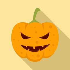 Lantern pumpkin icon. Flat illustration of lantern pumpkin vector icon for web design