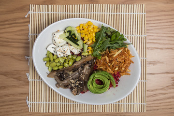 Vegetarian Mushroom and Corn Poke