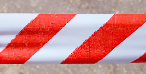 Protective red and white tape