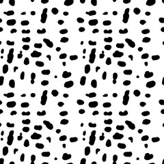 Trendy seamless pattern with graphic abstract shapes. Avant garde puzzle style.