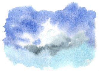 Cloud Sky Watercolor Stain Hand Drawing