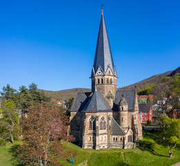 Fototapeta na wymiar Thale im Harz Luftbilder Sankt-Petri-Kirche