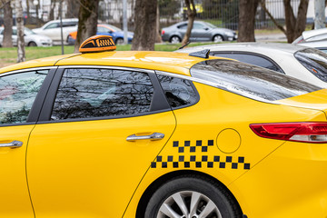 Taxi Cab Car Roof Sign Close Up