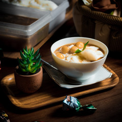 Indonesian traditional dessert on white bowl