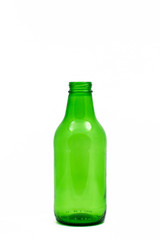 empty green bottle isolated