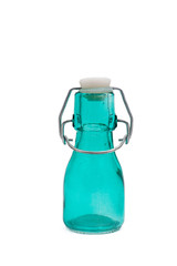 empty blue bottle isolated