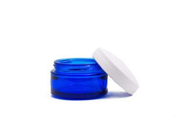 empty blue glass jar