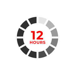 12h color icon and time concept