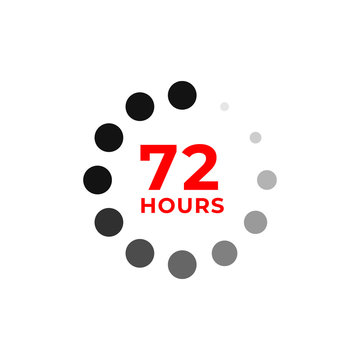72h color icon and time concept