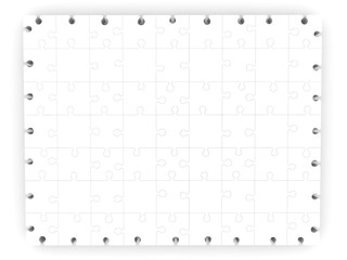 White unfinished puzzle on a white background