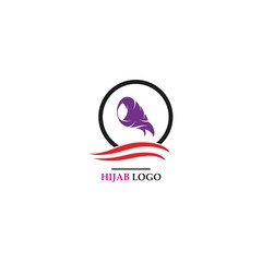 Muslimah hijab Logo template vector illustration