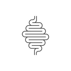Intestines and digestive system line icon