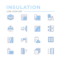 Set color line icons of insulation © motorama