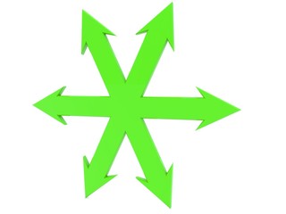 Green arrows in different directions