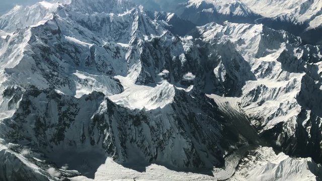 Top View from above on Himalayan mountains