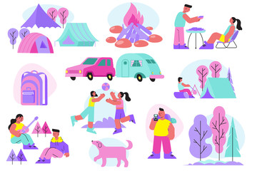 Camping Flat Icon Set