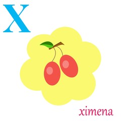 X is for ximena illustration alphabet 
