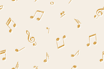 Melody background with music symbols. Seamless pattern. Note, G clef.  Vector illustration EPS 10