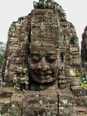 Fototapeta premium A Face at Bayon Temple In Angkor Wat, Cambodia