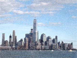 Obraz premium Drawing of New York city