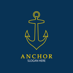 Anchor Logo Design Vector. Symbol of maritime icon or ocean business