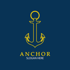 Anchor Logo Design Vector. Symbol of maritime icon or ocean business